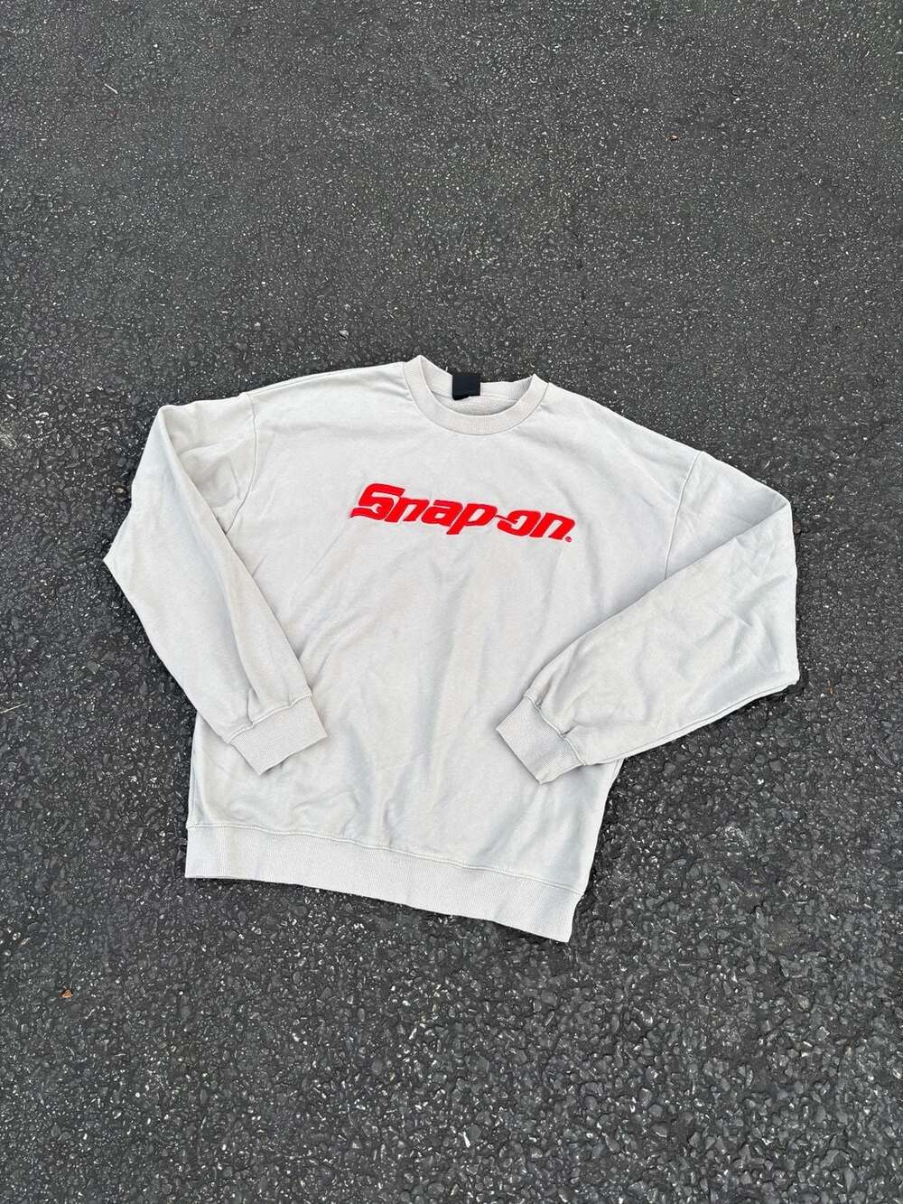 Snap-on Crewneck Sweatshirt Size XL Gray Embroidered Logo